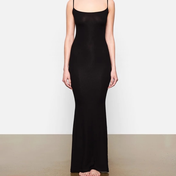 SOFT LOUNGE LONG SLIP DRESS - Picture 2 of 5